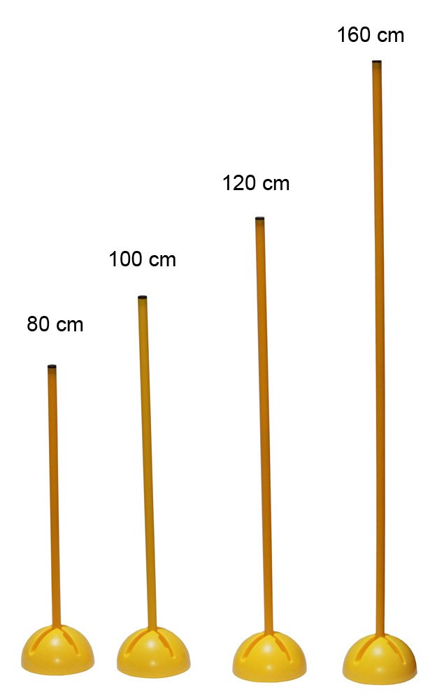 Lot de 10 Barre de slalom avec x Barre support, 100 cm – Couleurs assorties