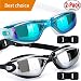 HOOLRO Swim Goggles, Pack of 2, Swimming Goggles,Swim Goggles for Adult Men Women Youth Kids Child, Anti Fog UV Protection Lenses Black Blue By