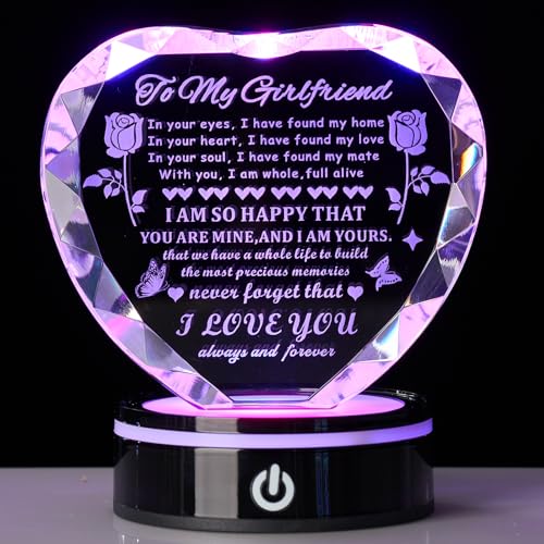 XLSJGYP Gifts for Girlfriend with Colorful LED Base Romantic Gifts for Her Best Girlfriend...