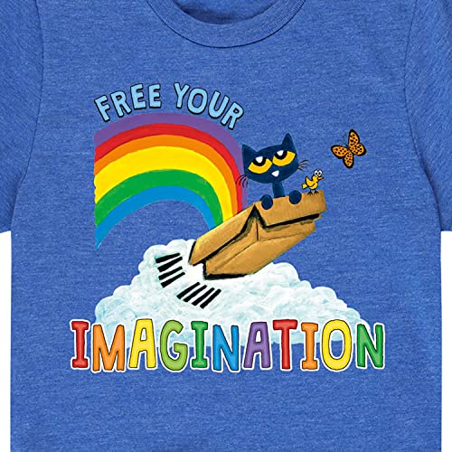 Pete the Cat - Flying Box Free Your Imagination - Toddler and Youth Short Sleeve Graphic T-Shirt - Size 3T Royal Blue3