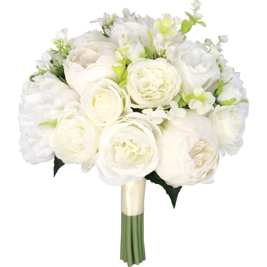 HUFFA Artificial Bride's Bouquet - Elegant Hand-Held Wedding Flowers for Registration and Home Decoration