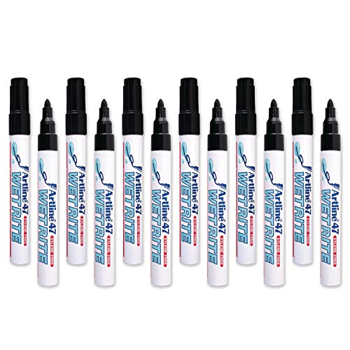 Artline Wetrite Markers, 1.5 Mm Writing Width, Black, 12 Pack (Ek-47) #TOP5