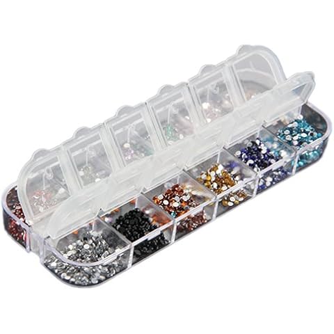 3000 Stück 12 Farben Nagel Art Strassstein Glitter Strass UV Gel Acryl 1,5mm Cover