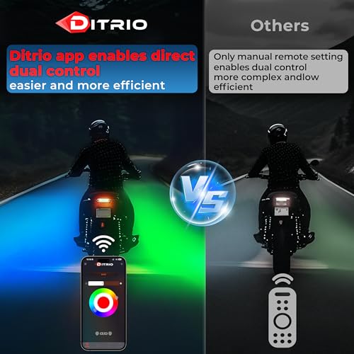 Image of 18PCS 5 Sides Full Angle RGB Motorcycle LED Underglow Kit with APP and 2 Remote Control,Brake Light Bright Waterproof Music Mode Easy Install Underglow Lights, Fit for Most Motorcycles Scooter