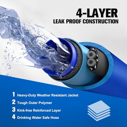 Image of CHANGE MOORE Heated RV Water Hose - 12' 1 /2 inch Inside Diameter -4 Anti-Freeze, Thermostat, Thickened Heat Belt, Drinking Water Hose