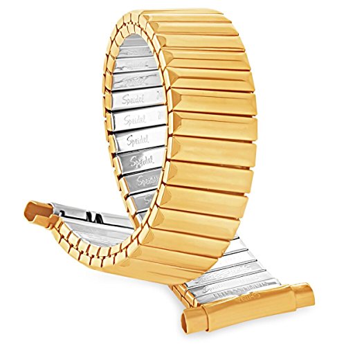 Speidel メンズ ツイスト オフレックス ステンレススチール ストレッチ ウォッチバンド ゴールドトーン16-22mm カーブエンド 留め具なし