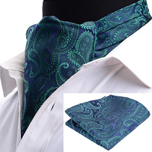 Image of MIPPO Men's Ascot Paisley Floral Jacquard Woven Gift Cravat Tie