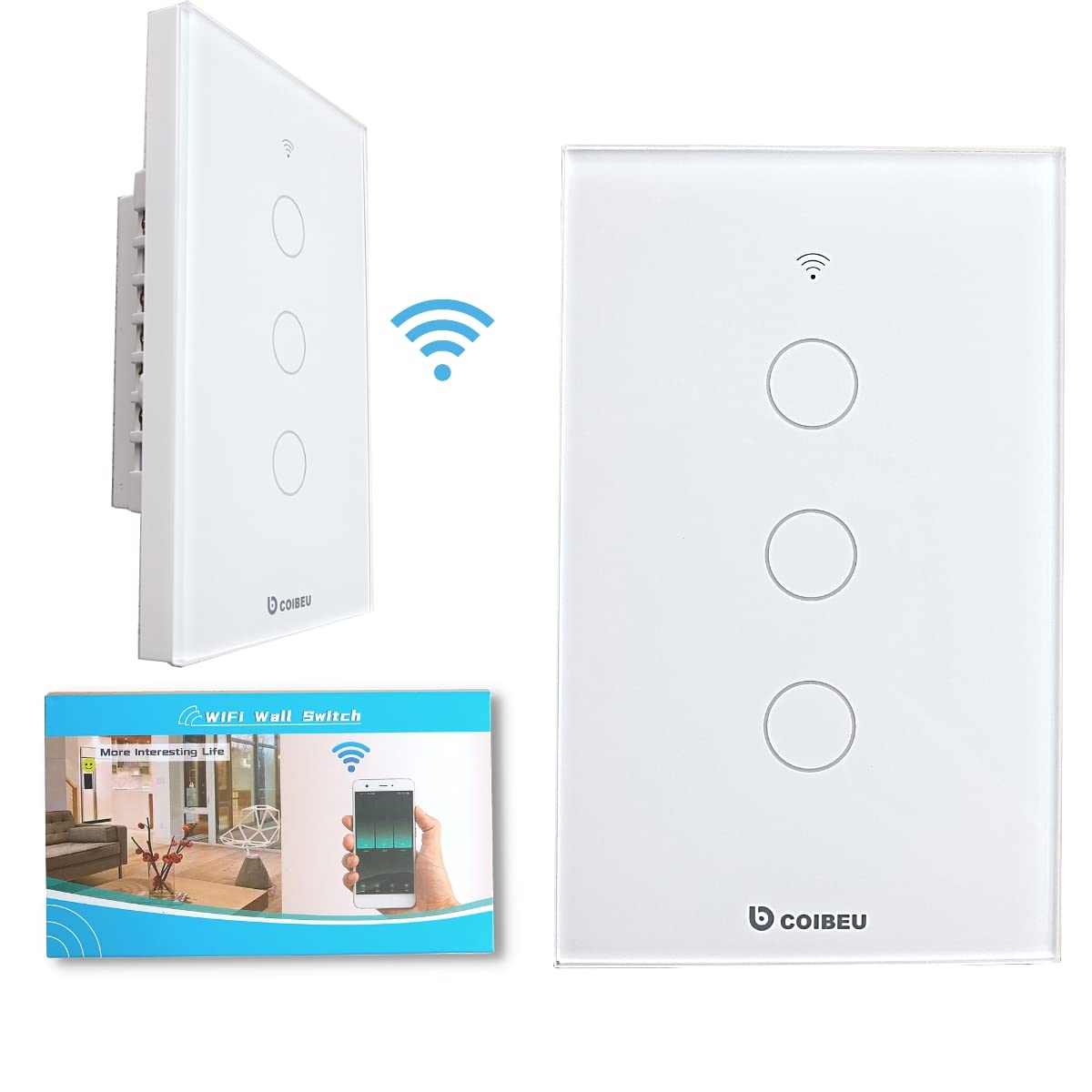 Coibeu, Interruptor Inteligente WiFi, Smart Sem Fio Multifuncional