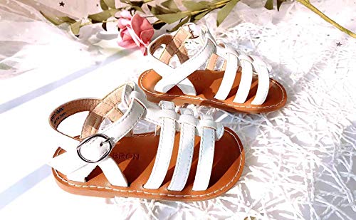 Image of Kolan Toddler Girl Sandals Open Toe Flat Princess Dress Shoes Little Kids