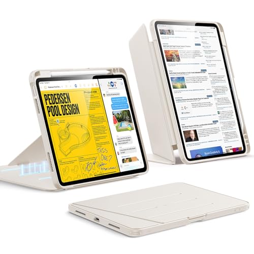 Image of ESR for iPad Air 11 Inch Case M4 /M3 /M2 (2026 /2025 /2024), iPad Air 5th /4th Gen (2022 /2020), Vertical Stand Cover, Multi Stand Angles, Ultra-Stable Case with Pencil Holder, Flip Series, Starlight