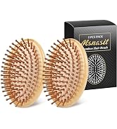 Msnasit 2PCS Bamboo Hair Brush for Hair Growth, No Handle Design, Air Cushion Travel Size Detangl...