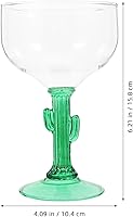 Vista 2 de Hemoton 2 vasos de cactus y margarita de 4 onzas, copas de cóctel para fiestas de verano, playa, luau, mexicano, Cinco de Mayo, vasos