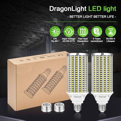 Ampoule LED Maïs E27 E40 60W DragonLight 7200lm Éclairage Intérieur 6000K Lot de 2