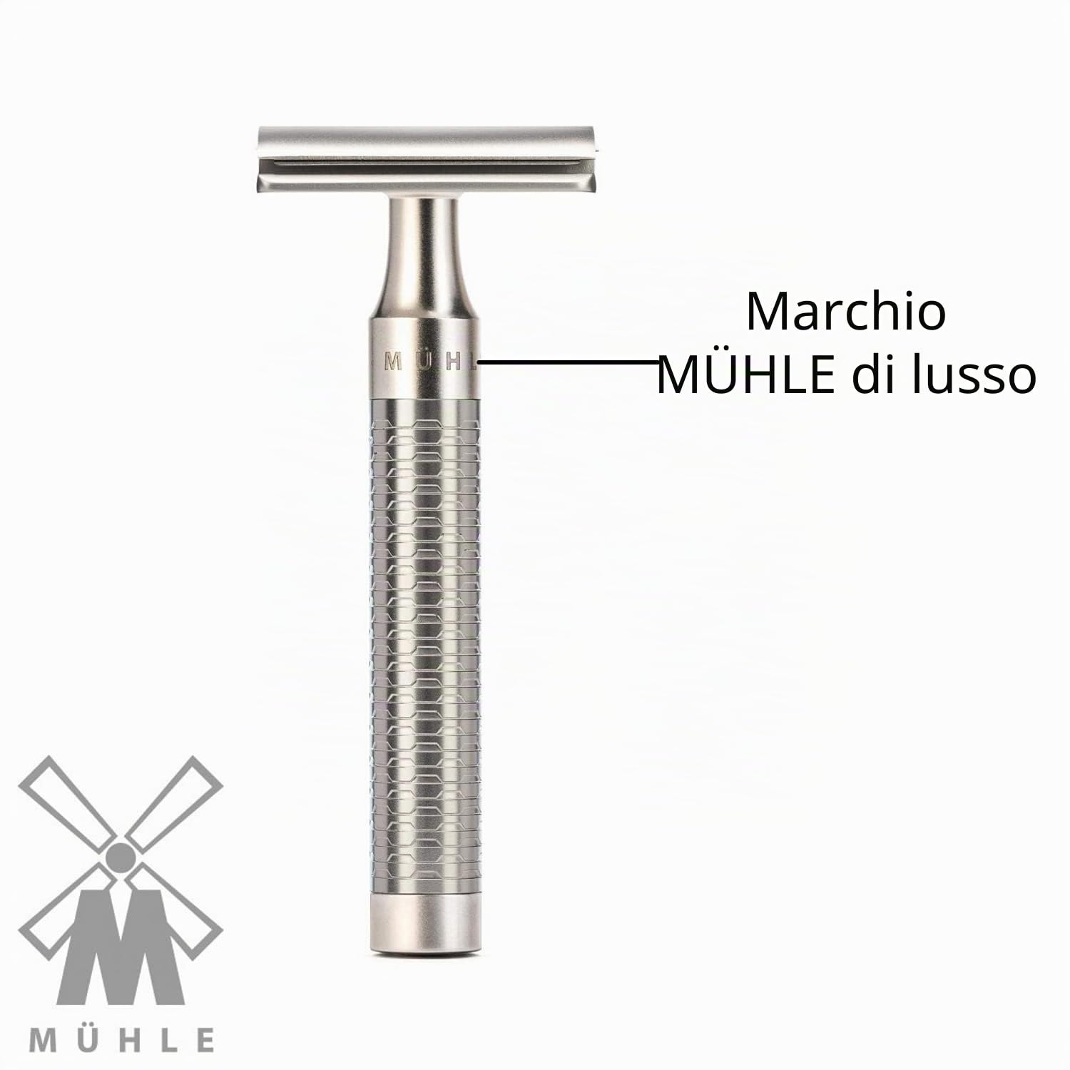 Mühle Rasoio Rocca Acciaio Inossidabile, Opaco Puro, Standard