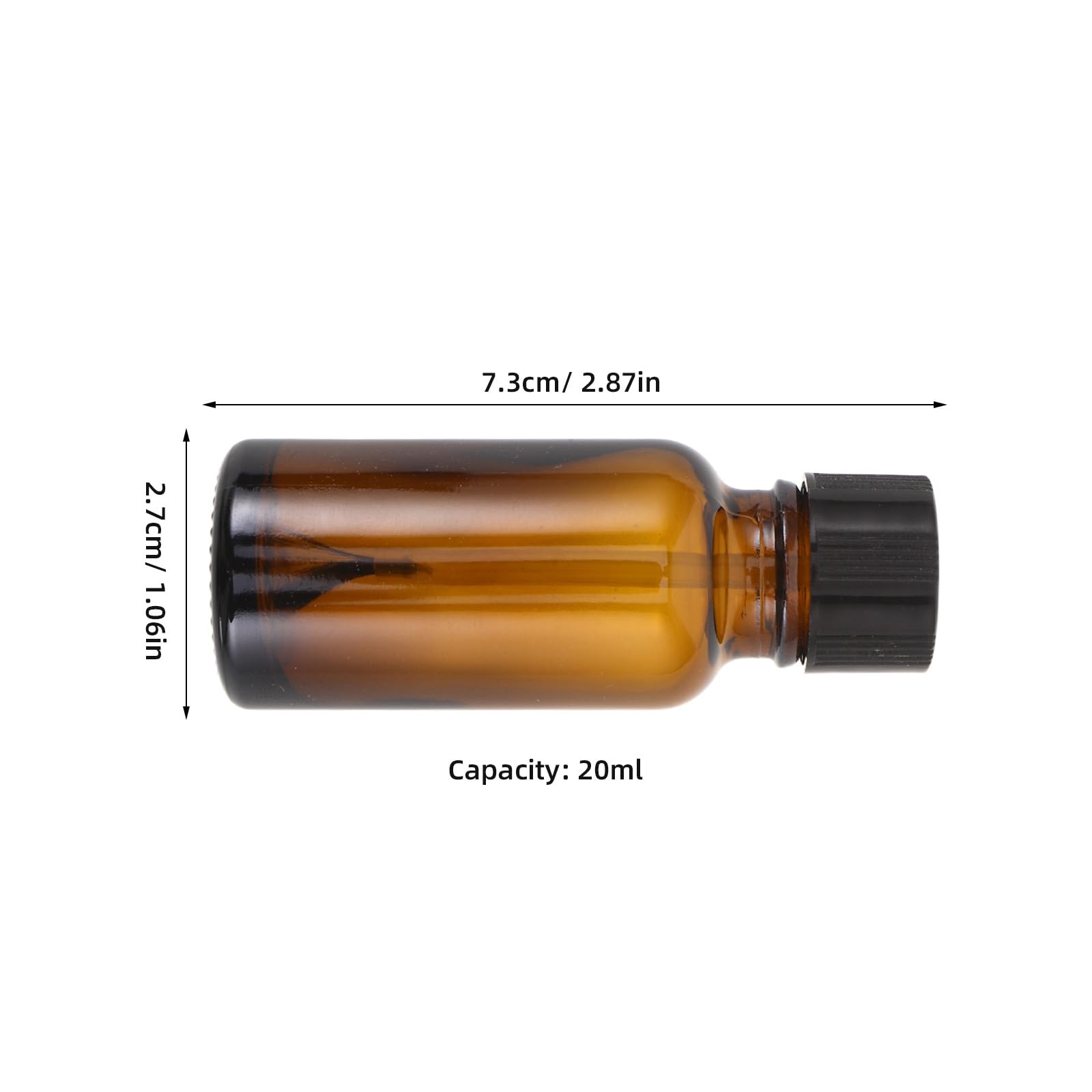 GLEAVI 20 frascos de vidrio ámbar con tapa para laboratorio, rellenables, para aceites esenciales, para muestras de laboratorio, contenedores para manicura y bricolaje, para almacenamiento de