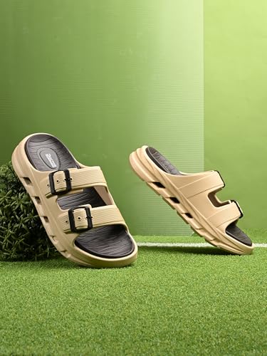 Image of DOCTOR HEALTH SUPER SOFT Men EVA Double Strap Sandals | Adjustable Buckle Comfort Slides | Lightweight Anti-Slip Ventilated Casual Sandals for Everyday Indoor Outdoor Wear