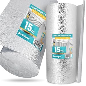 Folie Isolatie Warmtereflecterende 3 x 0,5 x 15 m Radiatorisolatiefolie Reflector Warmte-isolatie Aluminiumfolie Radiator Verwarmingsreflectiemat Bespaart Energie Geld