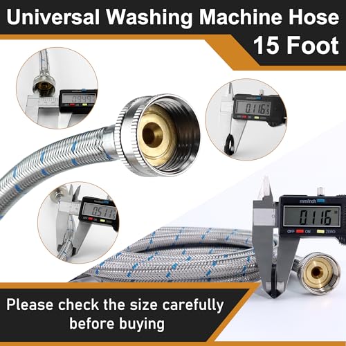 Compare MIFLUS Washer Hoses 15 Ft,Stainless Steel Washing Machine Hose