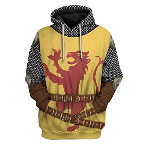Image of Uyecos Historical Hoodie Revolutionary War Uniform Top | Historical Figure Print, Military Uniform Print, for Historical Reenactment, Halloween Cosplay