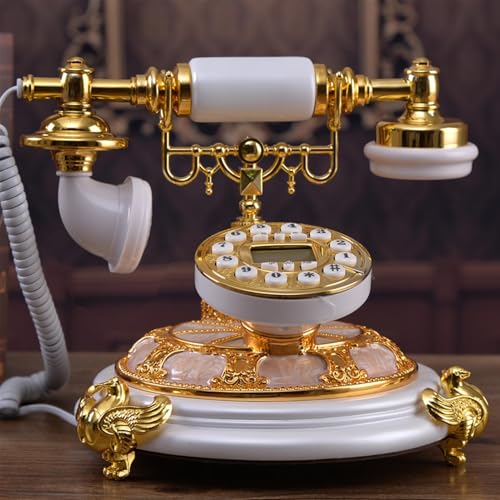 Téléphone fixe filaire vintage pour senior avec identification de l'appelant