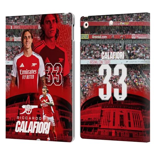 Coque Arsenal FC Calafiori évite les rayures sur iPad 10.2 étui portefeuille antichoc