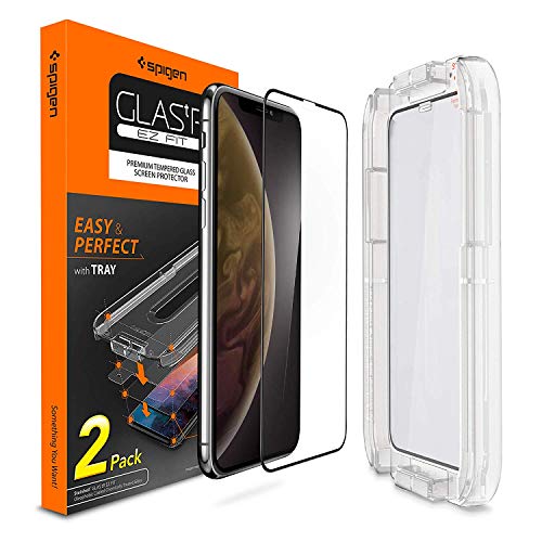 Spigen, 2Pezzi, Pellicola Vetro temperato iPhone 11 / XR, 6.1 Pollici, Ez Fit,...
