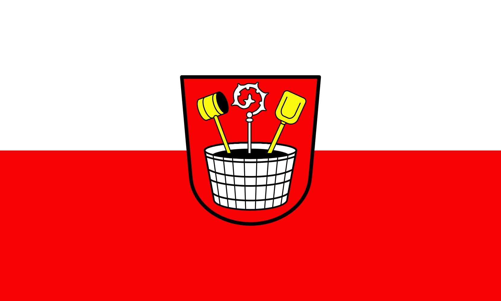 Drapeau de Wörth a.d.Isar format paysage pour décorer les événements de 1.35m²