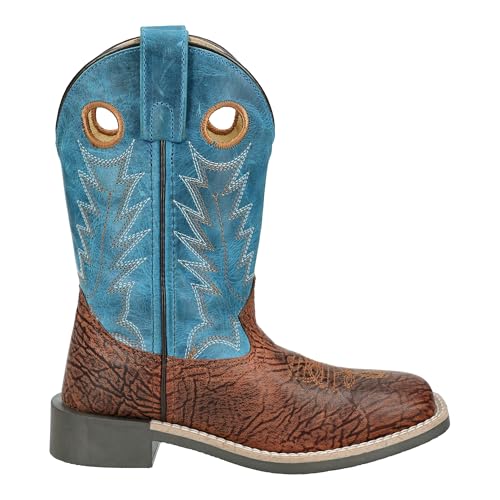 Smoky Mountain Western Boots Boys Frontier Leather Brown Blue 3418C3