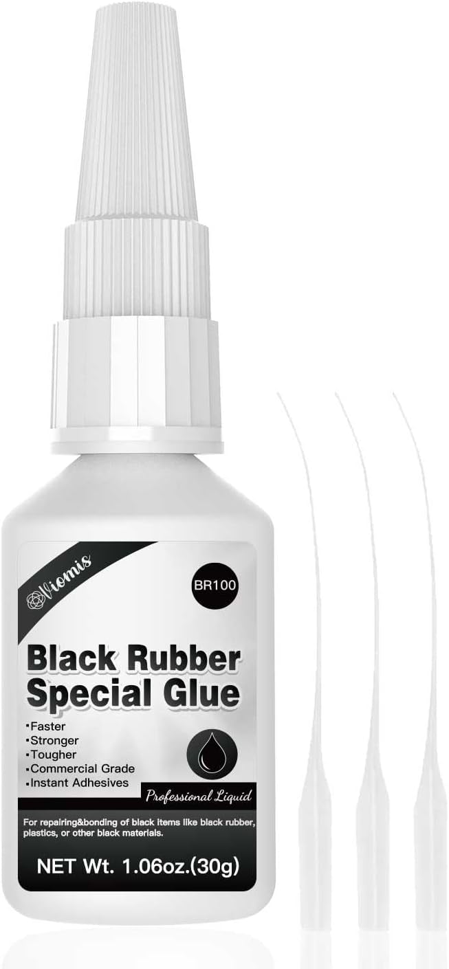 30g Black Rubber Adhesive for Tire Repair, Edge Bonding, DIY Crafts - Quick-Dry, High-Strength Patch Glue for Durable RC Tire and Super Rubber Bonding