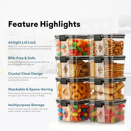Image of GOLWYN KITCHEN STORAGE CONTAINER SET AIR TIGHT (500 ML SET OF 12), PLASTIC