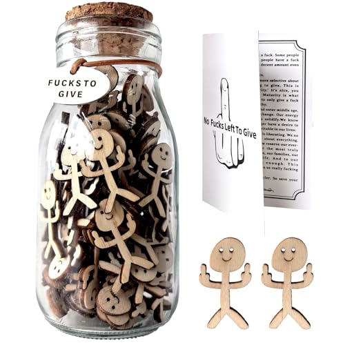 Jar of Fucks to Give, Fuck Jar Gag Gifts, Bottle of Fucker Wooden Cutout for Friends and Families