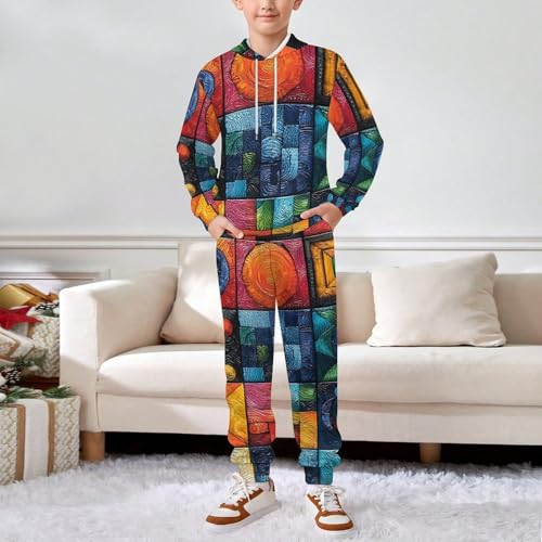 Boys' Girl's Sweatshirt Set 2 Piece Pullover Hoodie Jogger Sweatpants Pants, Brazilian Patterns3
