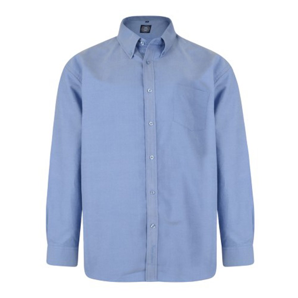 Kam Men's Blue Jeanswear Oxford Classic Long Sleeve Shirt-7Xl