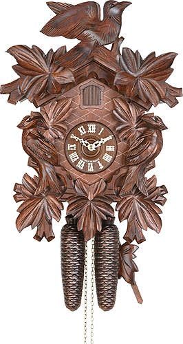 German Cuckoo Clock 8-Day-Movement Carved-Style 13.00 inch - Authentic Black Forest Cuckoo Clock by Hekas