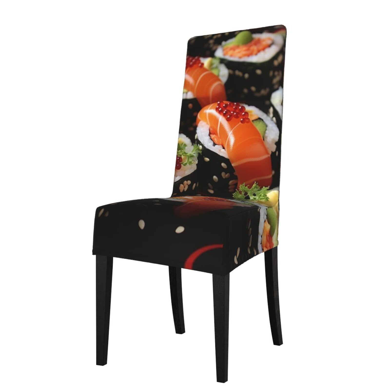 FodPand Stretch Chair Covers for Dining Room, Japanese Sushi Shrimp Chair Seat Covers Washable Detachable Chair Slipcover Chair Protectors Covers for Kitchen,Wedding,Party