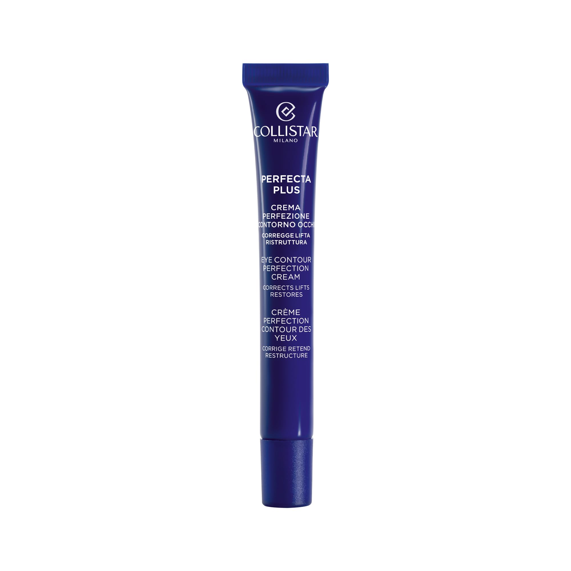 Collistar Perfecta Plus Contorno Occhi, Crema con pigmenti cromo-correttori per un'azione correttiva, liftante e ristrutturante contro occhiaie e piccole rughe, Per tutti i tipi di pelle, 15 ml