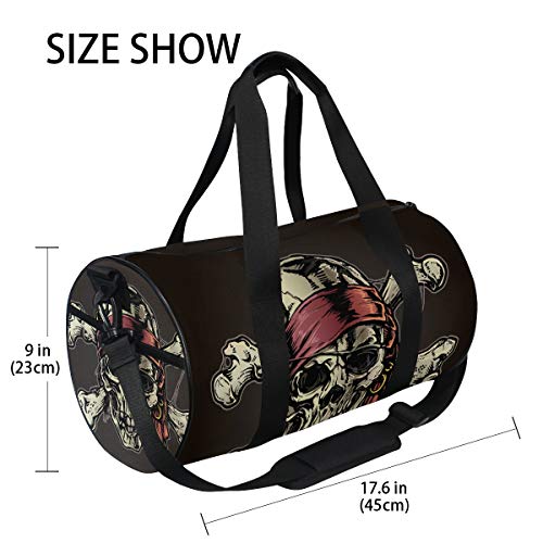 Sports Gym Bag Duffle Bag Pirate Skull Travel Luggage for Men Women4