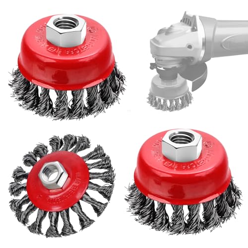 MIKILIKIEN 3 Pack Wire Wheel Brush for Angle Grinder