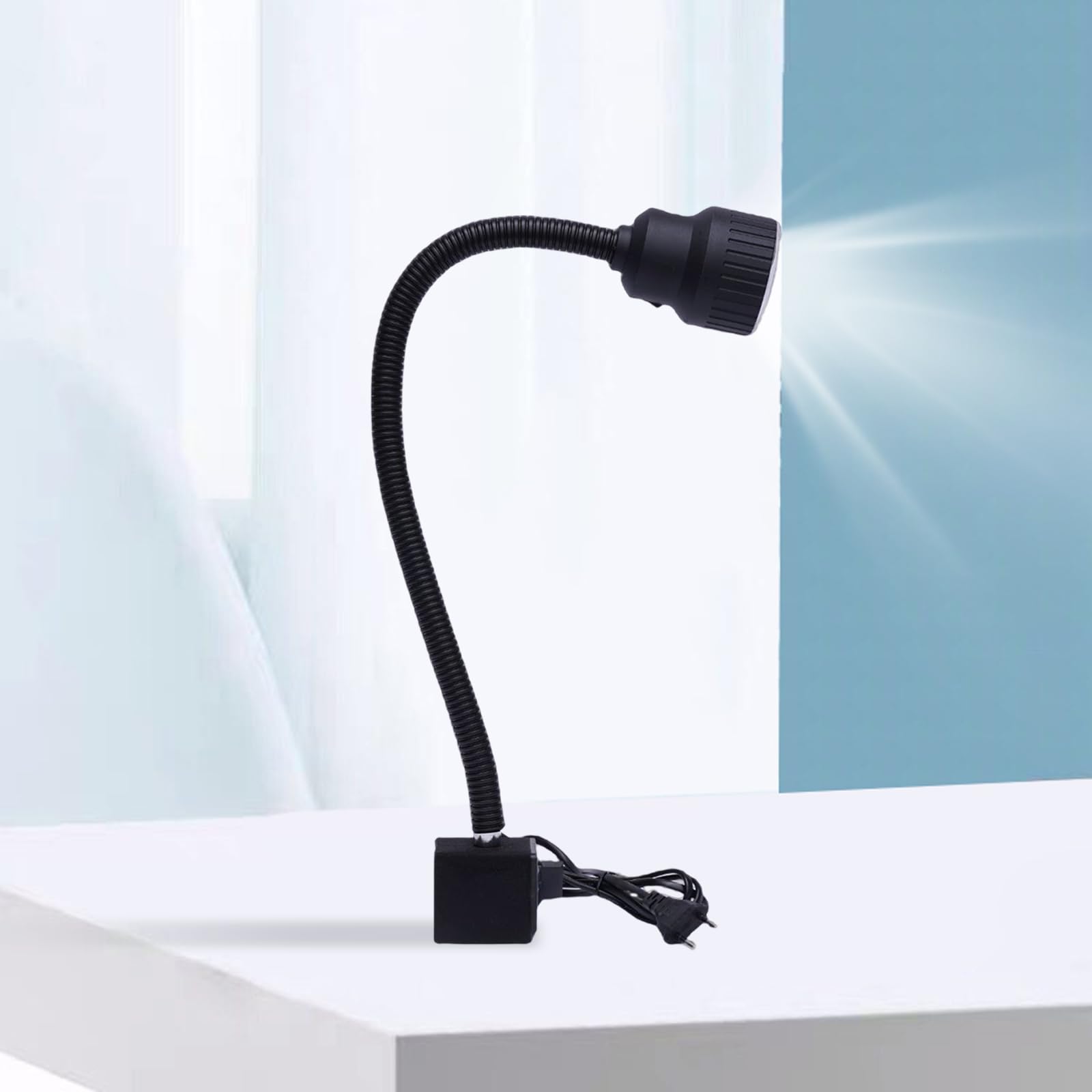 Lampa robocza LED z podstawą magnetyczną, 10 W, 50 cm, łabędzia szyja, 6500 K, białe światło do maszyn CNC