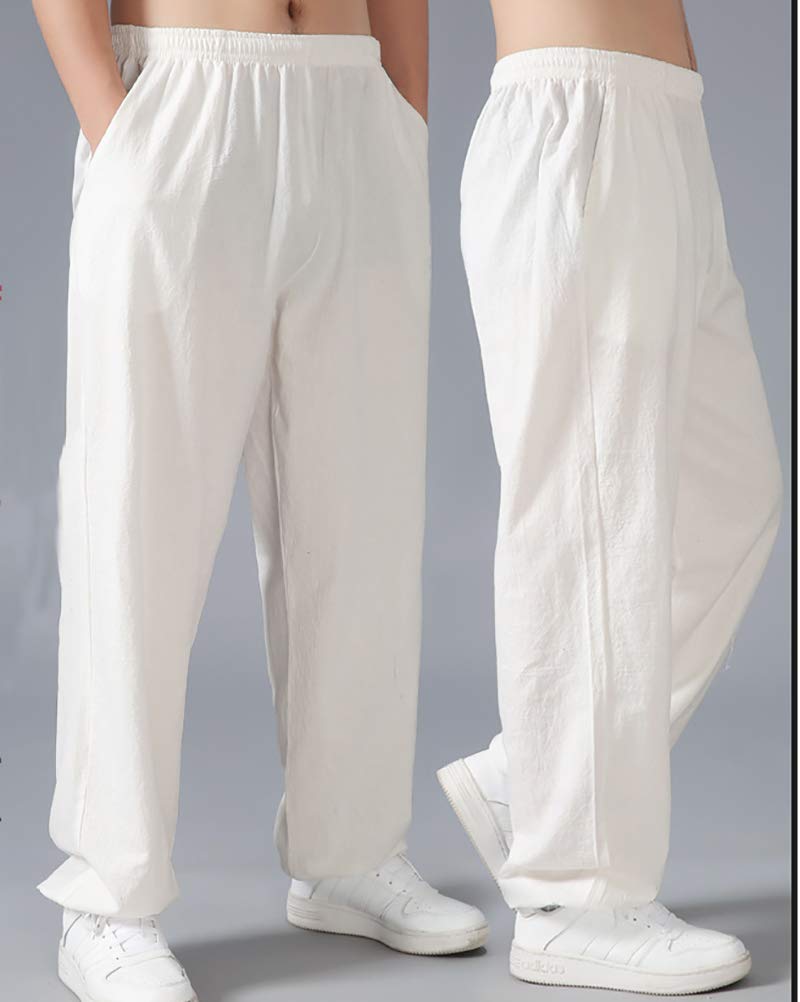 Pantaloni Tai Chi Abbigliamento Cotone e Lino per l'Uomo Uniforme Qi Gong e Kung Fu Abiti da Arti Marziali Donna Yoga