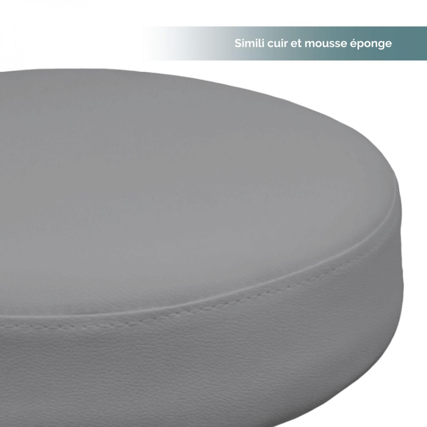 Vivezen - Tabouret Rond à roulettes réglable en Hauteur de 43.5 à 60.5 cm et pivotable à 360 - Plusieurs Coloris Disponibles