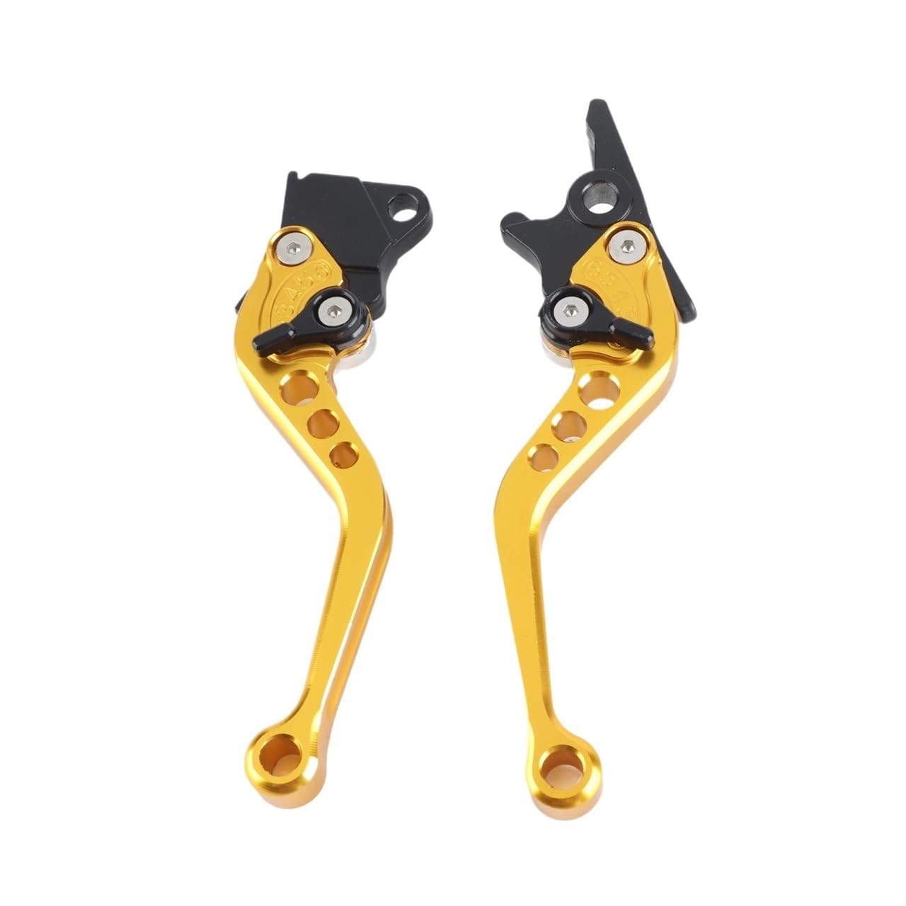 Pliqvbn Yellow Clutch Brake Shafts 2Pcs Motorcycle Clutch Brake Handle Drum Lever Modified Horn Adjustable Accessories Aluminum Alloy For Gy6 For Cg125