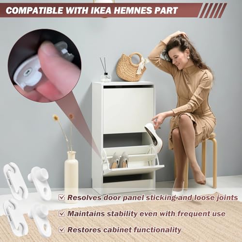 Image of Shoe Cabinet Hinge and Stopper Replacement Part #110364 and #116713