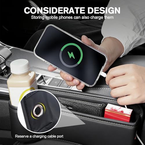 Organizador de Cuero para Auto con Portavasos miniatura 5