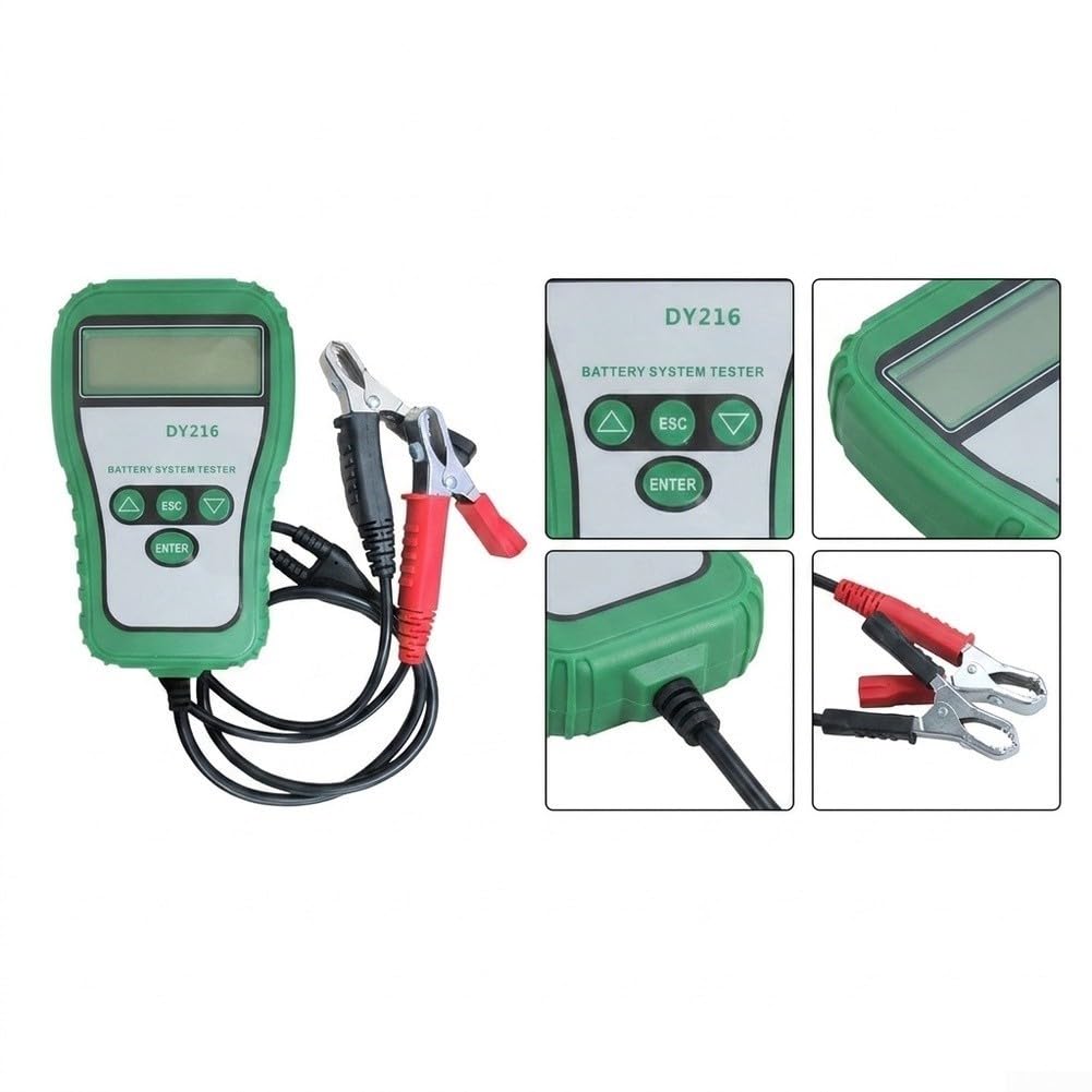 DY216 - Comprobador de batería para coche, carcasa ABS, color verde
