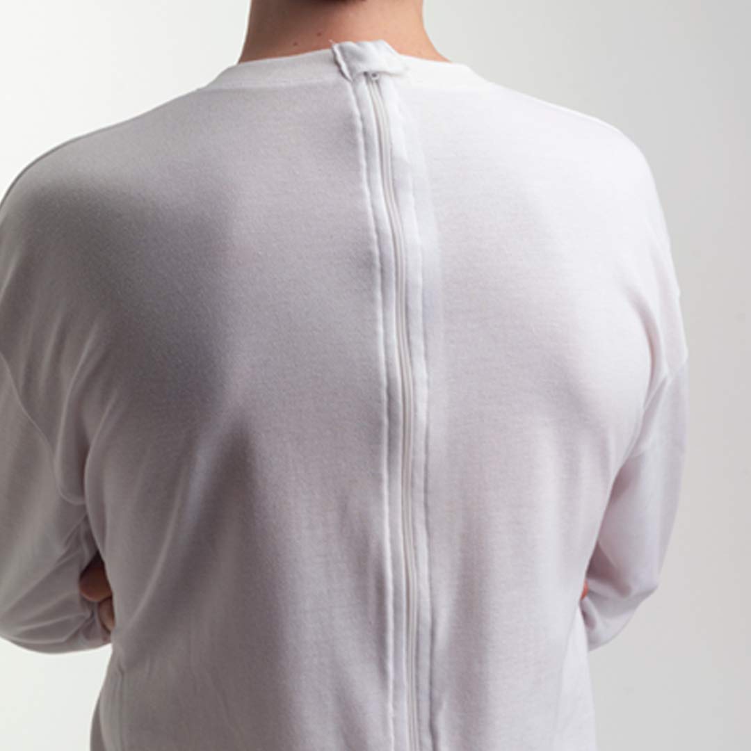 Obbocare - Pijama Antipañal De Adulto De Manga Corta/Larga. Pijama Geriátrico De Cremallera para Facilitar Cambio De Pañal. Tejido Transpirable. Talla L