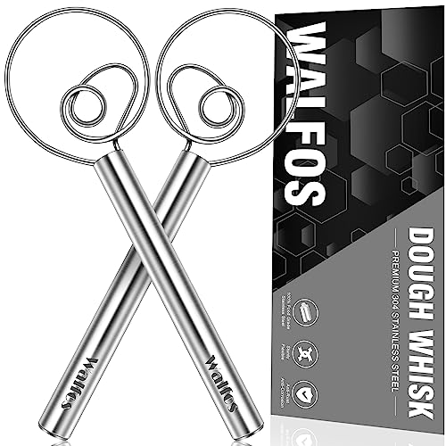 Comparison: Best Dough Mixer For Pizza 5 Walfos Danish Dough Whisks, Rustproof Stainless Steel Bread Whisk, Quick Mixing Bread Mixer, Dutch Dough Whisk for Cooking, Blending, Whisking, Stirring, Sourdough, Pizza, Pastry, Cake Batter(2pcs)