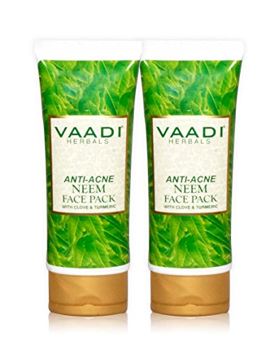 Anti-acne Neem Face Pack with Clove & Turmeric - Herbal Face Pack - ALL Natural - Paraben Free - Sulfate Free - Suitable for Both Men and Women - Good for All Skin Types (Oily, Glowing, Dry, Normal, Combination, Sensitive) - 120gms (4.25 Ounces) - Va