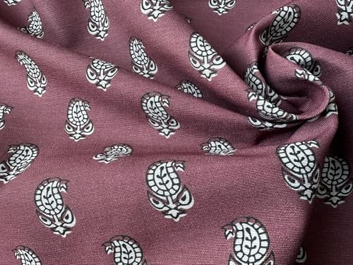 Tissu cachemire indien d'ameublement haut de gamme bordeaux 2m