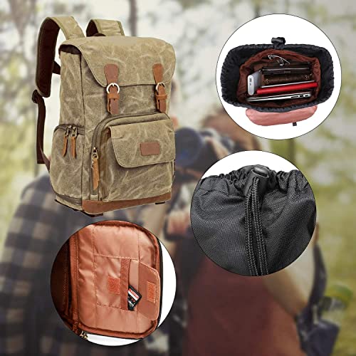 UBAYMAX Dslr Camerarugzak, Reflex Camerarugzaken Grote Professionele Gewaxt Canvas Gewatteerde Camerarugzak met Statiefhouder Laptop Sectie, Canon Nikon Fotograaf Fotografie Camerarugzak (donker grijs) - Image 7